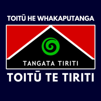Toitū Te Tiriti Womens Tee - Black Design