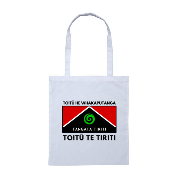 Toitū Te Tiriti Tote - White Thumbnail
