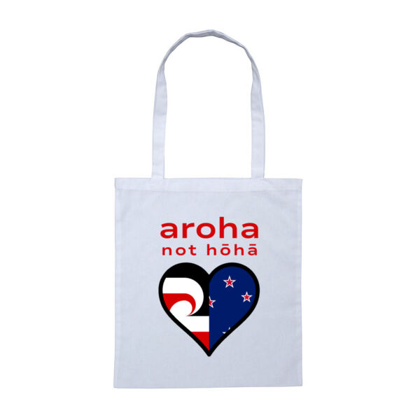 Aroha Not Hōhā Tote - White Thumbnail