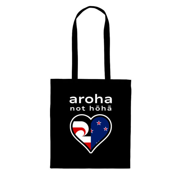 Aroha Not Hōhā Tote - Black Thumbnail